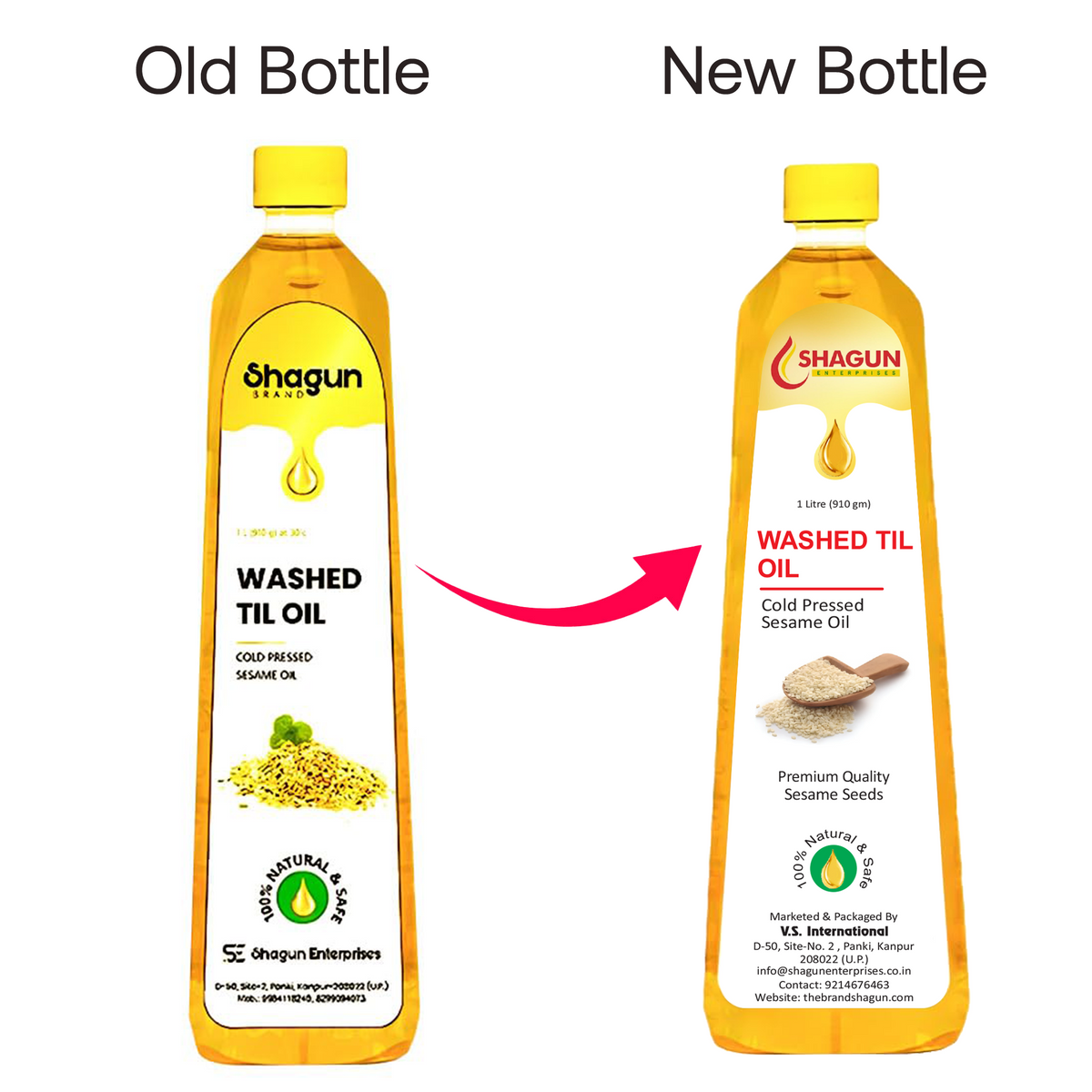 Shagun Cold Pressed Sesame Oil | 100% Pure Gingelly oil 1 Litre